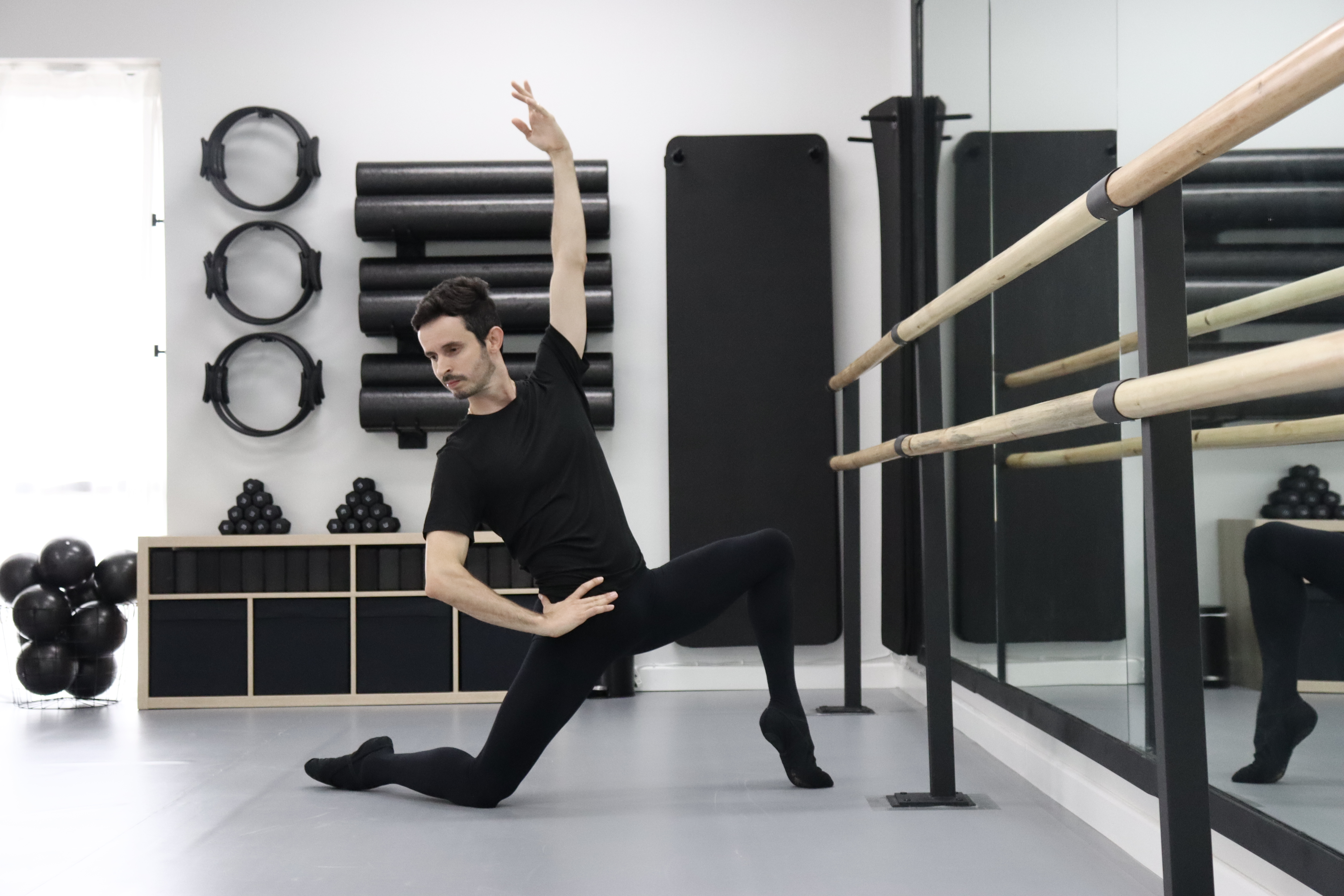 Male ballet students training in the MG Ballet Boys Program